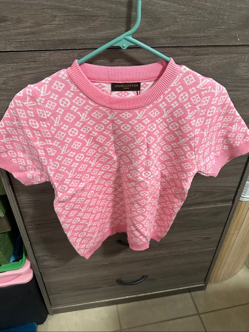 Pink Short-Sleeve Sweater Top size S